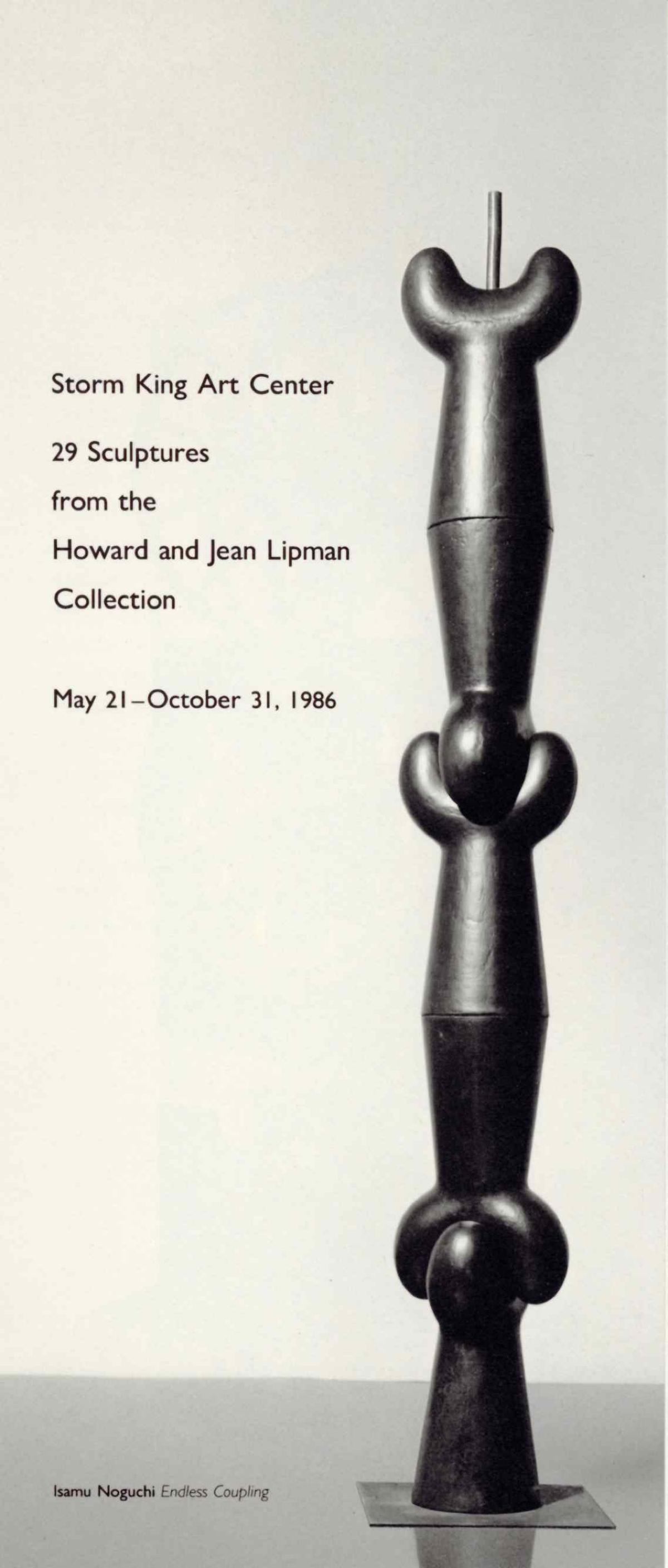 <em>29 Sculptures from the Howard and Jean Lipman Collection</em>, May 21 – October 31 1986, brochure cover