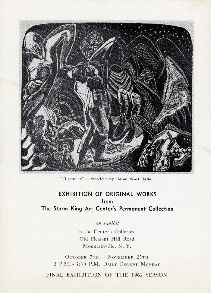 Original Works from the Storm King Art Center’s Permanent Collection, October 7–November 25, 1962, exhibition brochure