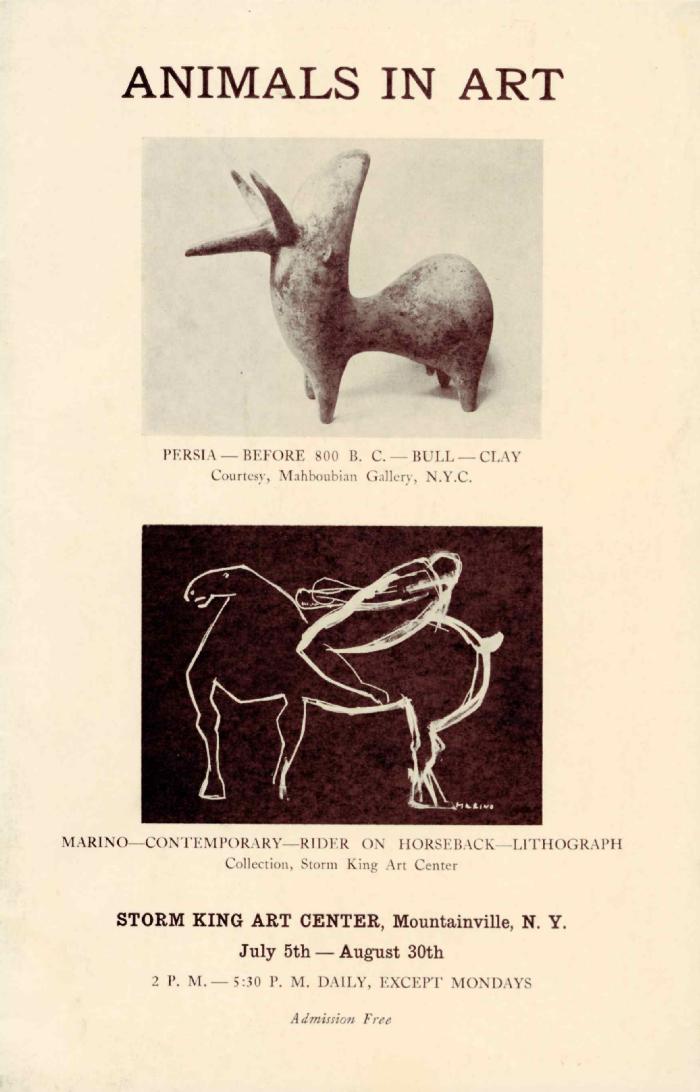 Animals in Art, July 5 – August 30 1964, exhibition brochure