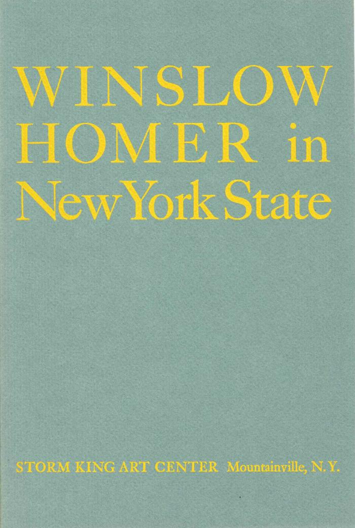 Winslow Homer in New York State, June 29 – August 22 1963, exhibition brochure