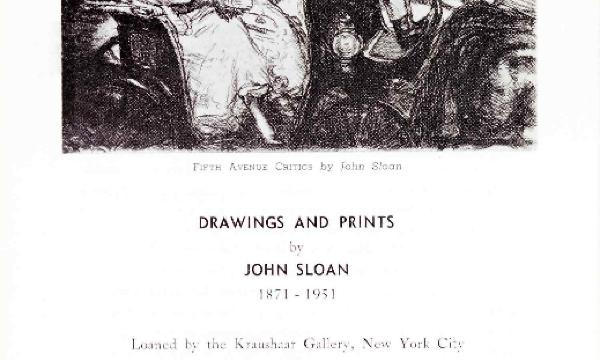 Drawings and Prints by John Sloan (1871-1951), June 29-August 22, 1963, exhibition brochure