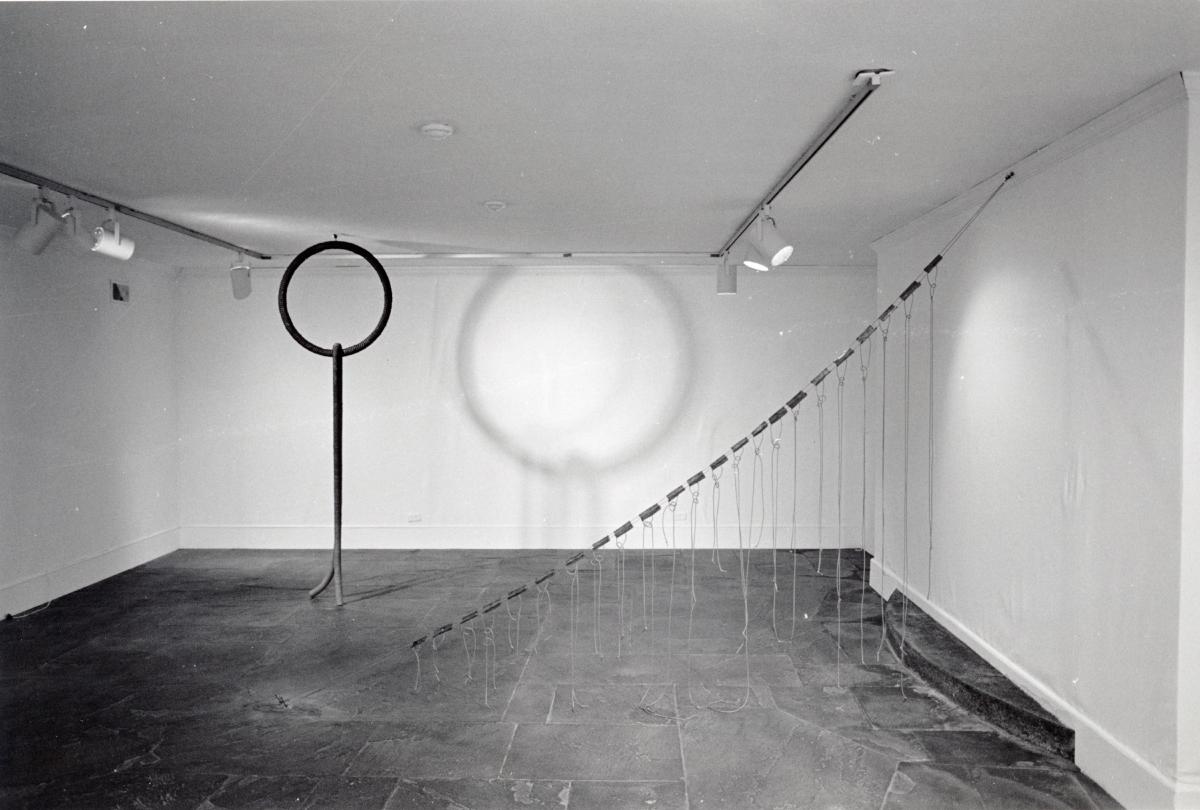 Eva Hesse, <em>Vinculum II</em>, 1968 and <em>Untitled</em>, 1965 (installation view of <em>Sculpture: A Study in Materials </em>exhibit, 1978) 