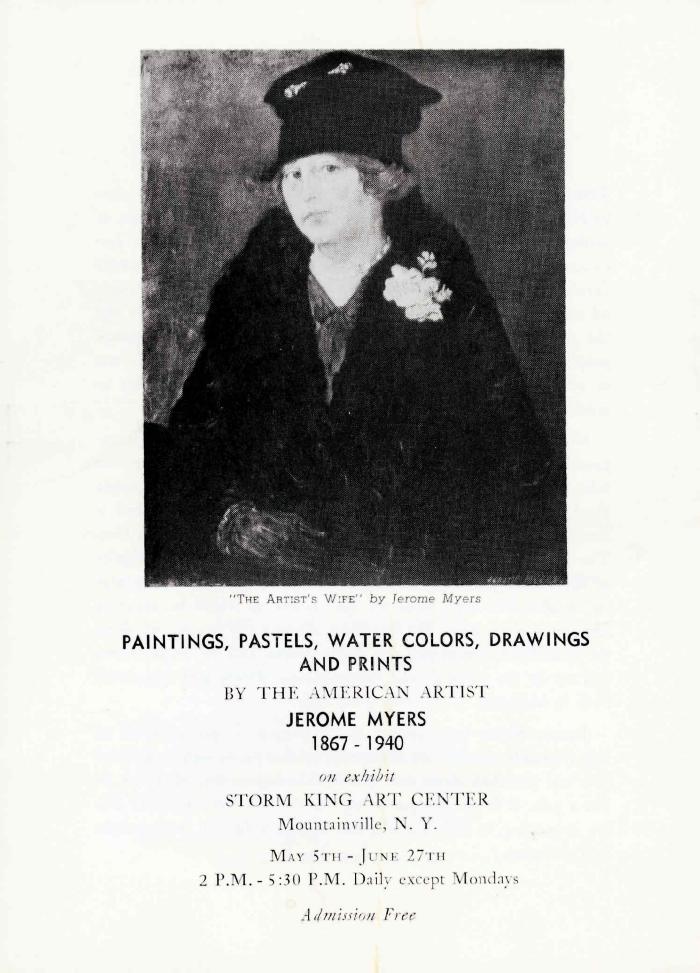 Paintings, Pastels, Watercolors, Drawings and Prints by the American Artist Jerome Myers (1867-1940), May 5-June 27, 1963, exhibition brochure
