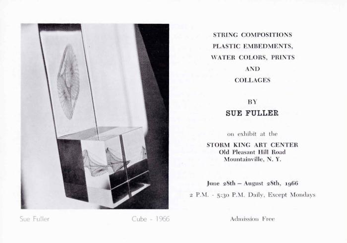String Compositions, Plastic Embedments, Watercolors, Prints and Collages by Sue Fuller, June 28-August 28, 1966, exhibition brochure 
