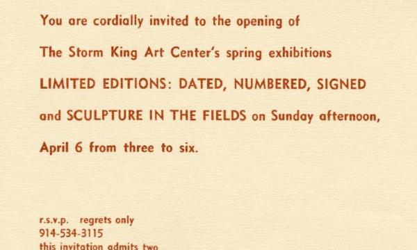 <em>Limited Editions: Dated, Numbered, and Signed</em>, opening invitation, 1975