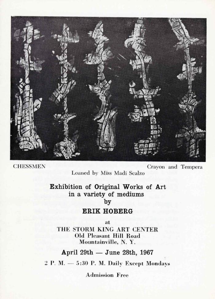 Exhibition of Original Works of Art in a variety of mediums by Erik Hoberg, April 29-June 28, 1967, exhibition brochure 
