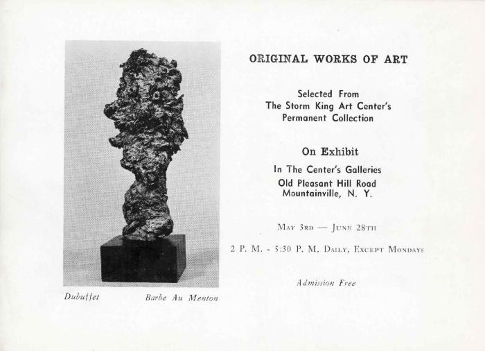 Original Works of Art Selected from the Storm King Art Center’s Permanent Collection, May 3-June 28, 1964, exhibition brochure 
