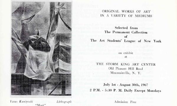 Selected from the Permanent Collection of the Art Student’s League of New York, July 1-August 30, 1967, exhibition brochure