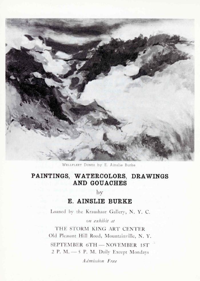 Paintings, Watercolors, Drawings and Gouaches by E. Ainslie Burke, September 6-November 1, 1964, exhibition brochure