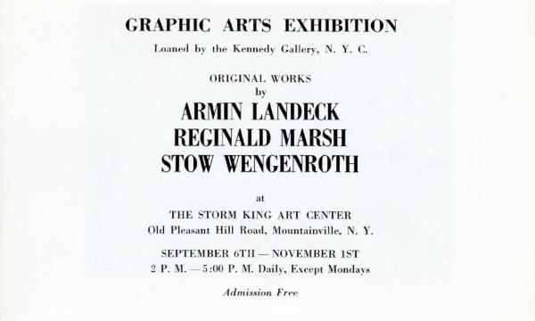 Graphic Arts Exhibition. Original Prints by Armin Landeck Reginald Marsh, and Stow Wengenroth, September 6-November 1, 1964, exhibition catalogue