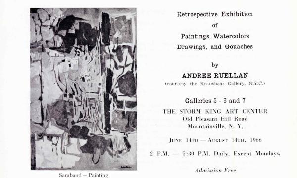 Retrospective Exhibition of Paintings, Watercolors, Drawings, and Gouaches by Andree Ruellan, June 14-August 14, 1966, exhibition brochure 