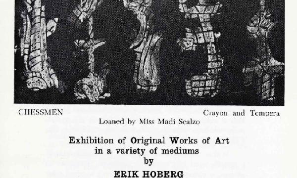 Exhibition of Original Works of Art in a variety of mediums by Erik Hoberg, April 29-June 28, 1967, exhibition brochure 