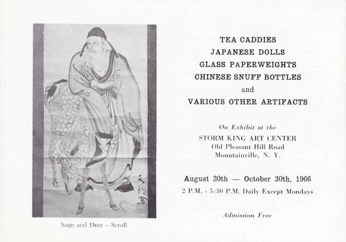 Tea Caddies, Japanese Dolls, Glass Paperweights, Chinese Snuff Bottles and Various other Artifacts, August 30-October 30, 1966, exhibition brochure 
