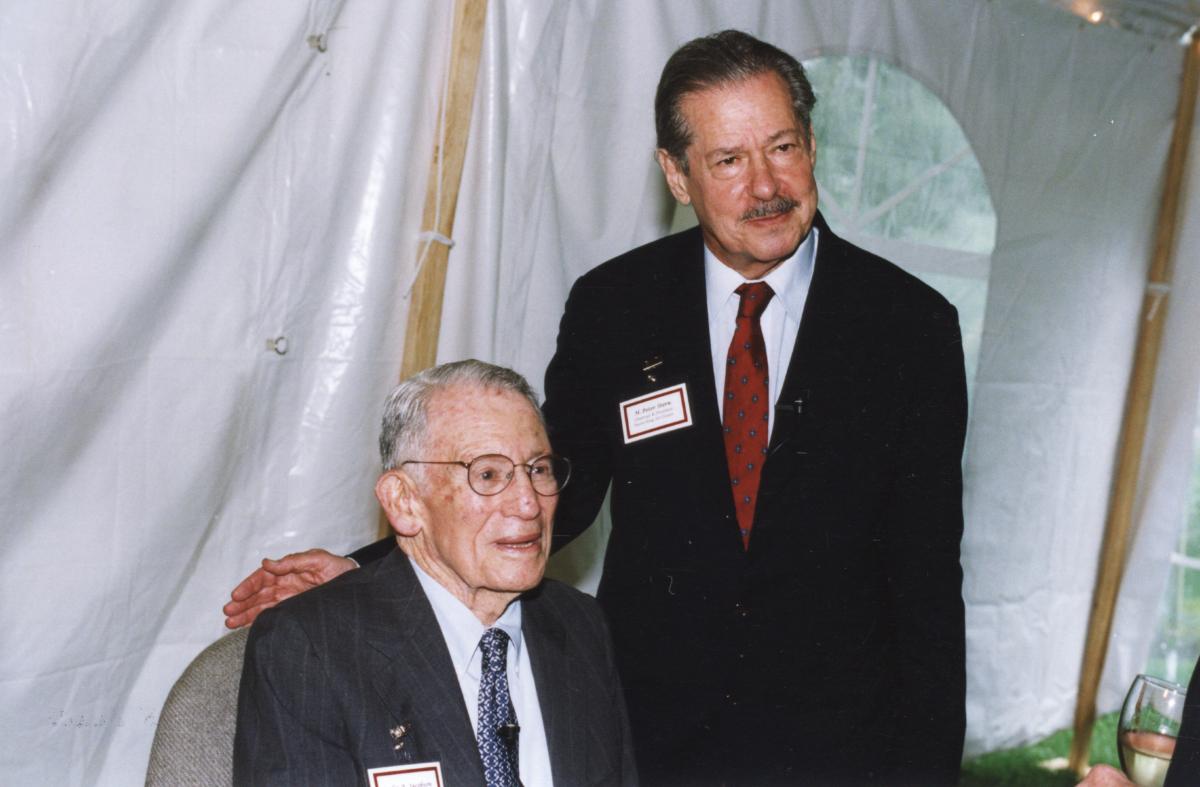  Leslie Jacobson and H. Peter Stern at the luncheon honoring Jacobson, 2003. 