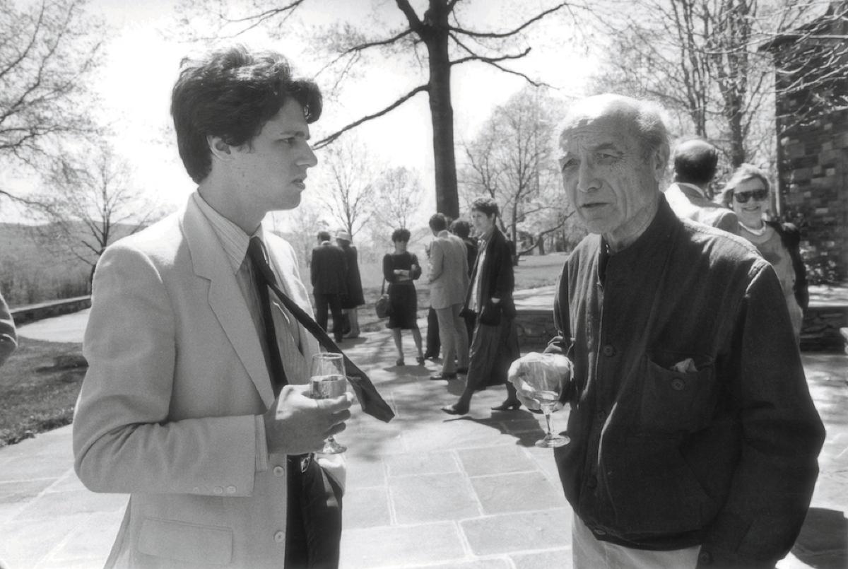 John Stern and Isamu Noguchi at Storm King Art Center's 25th Anniversary, 1985