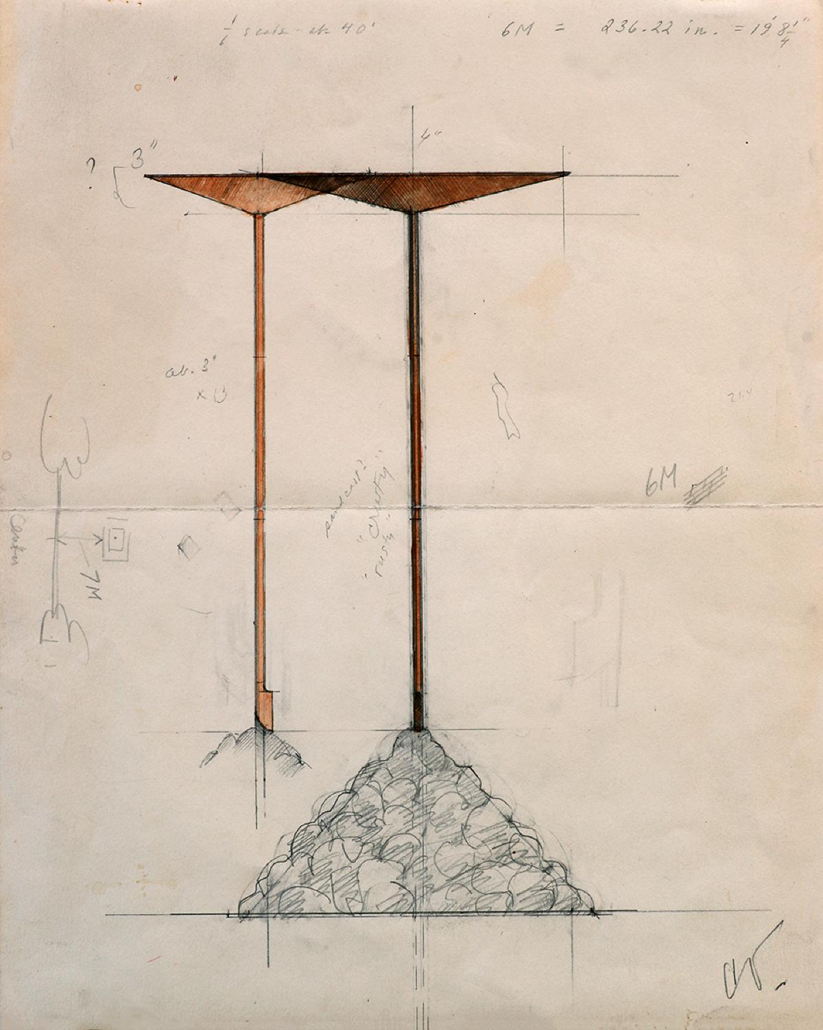C. Oldenburg and C. van Bruggen, <em>Wayside Drainpipe Drawing</em>, 1978