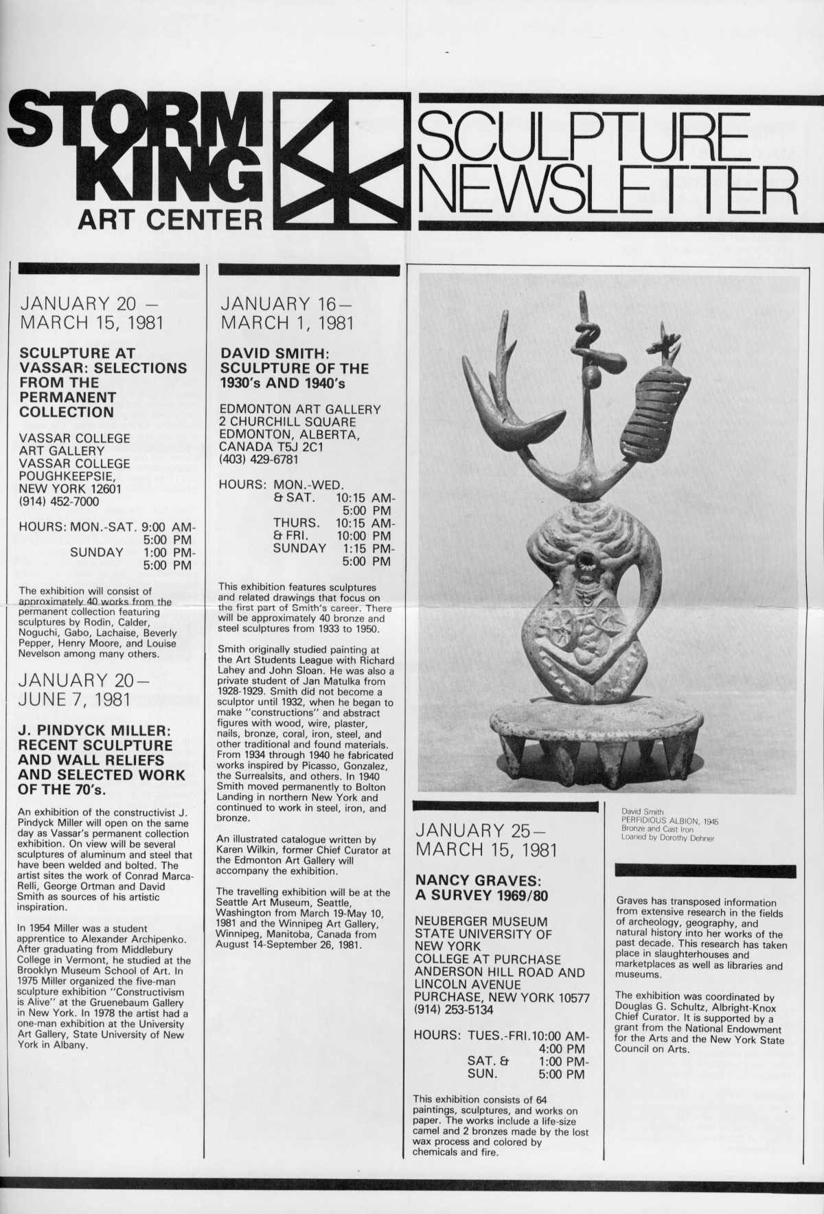 Storm King Art Center Newsletter, January - June 1981
