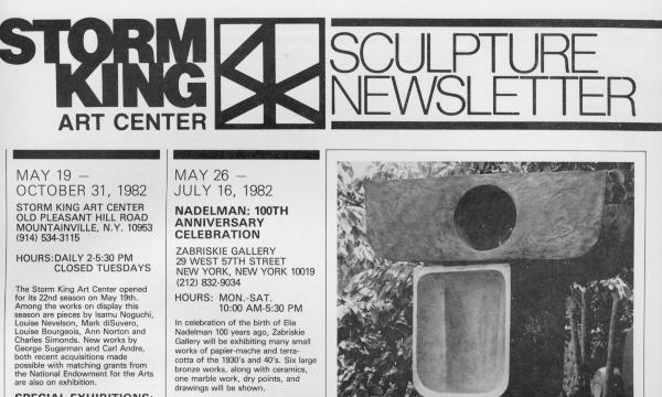 Storm King Art Center Newsletter, May - September 1982
