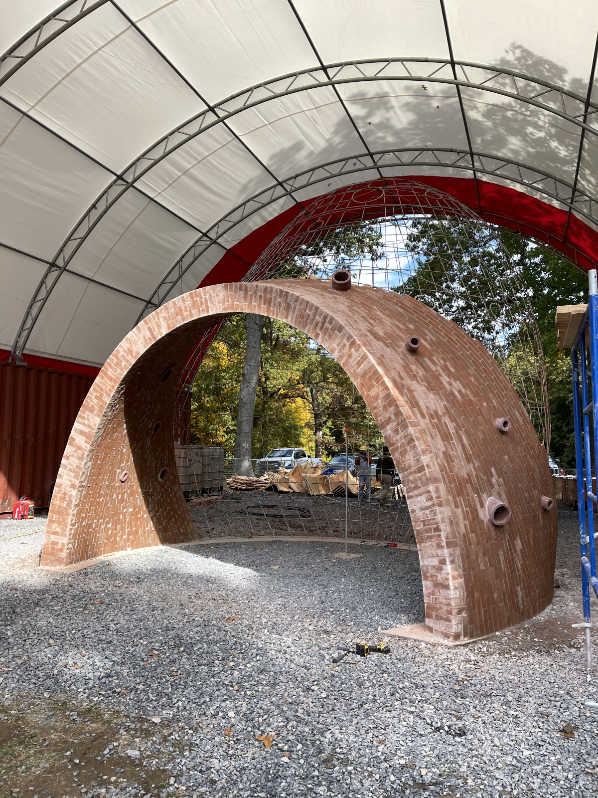 Installation in progress of <em>Lookout,&nbsp;</em>Martin Puryear&#39;s new permanent commission for Storm King Art Center