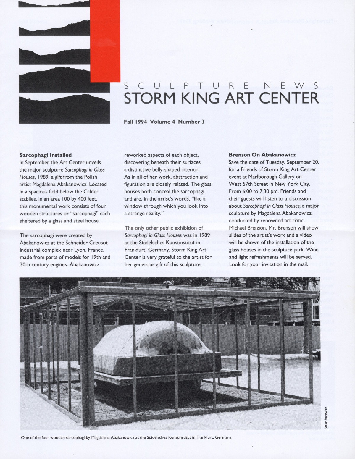Storm King Art Center Newsletter, Fall 1994