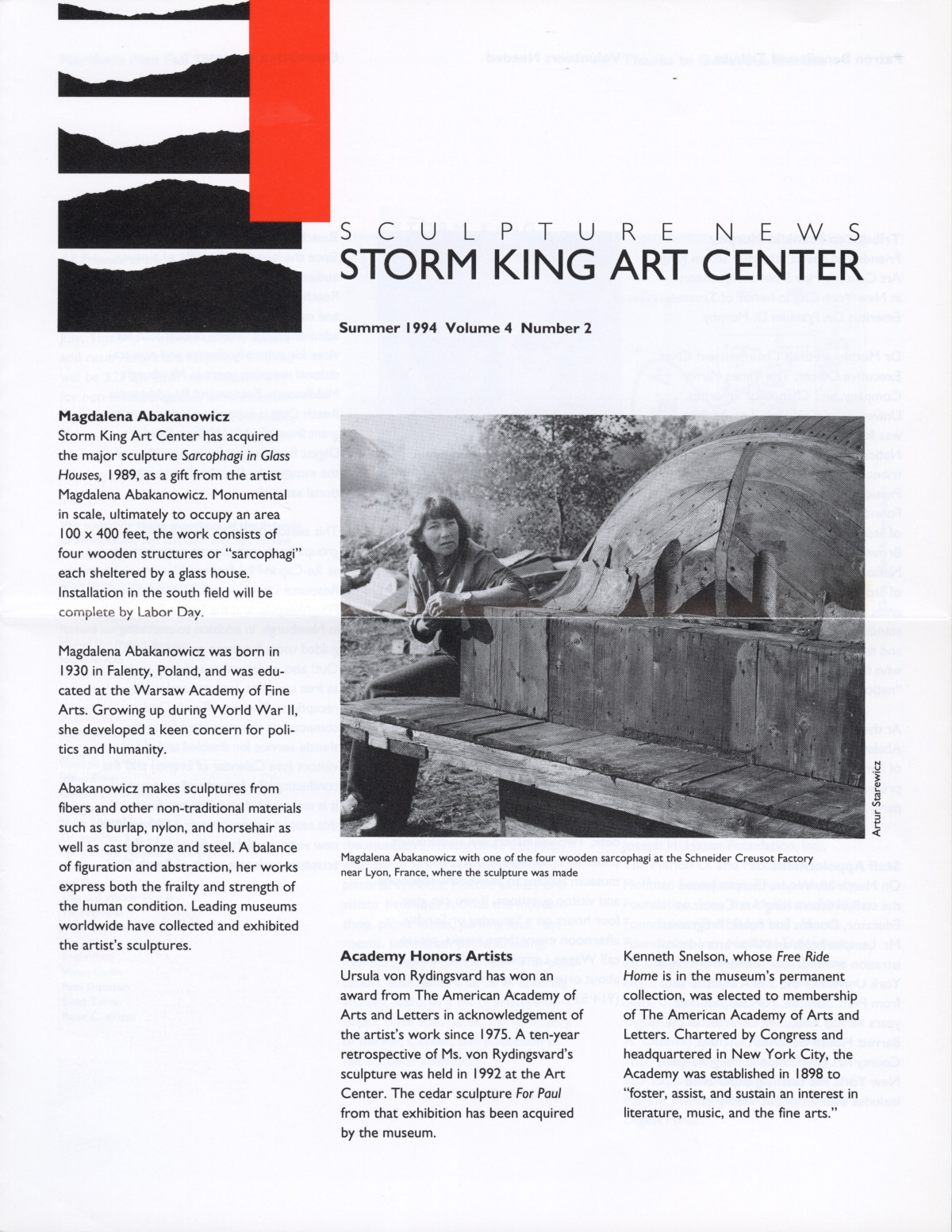 Storm King Art Center Newsletter, Summer 1994