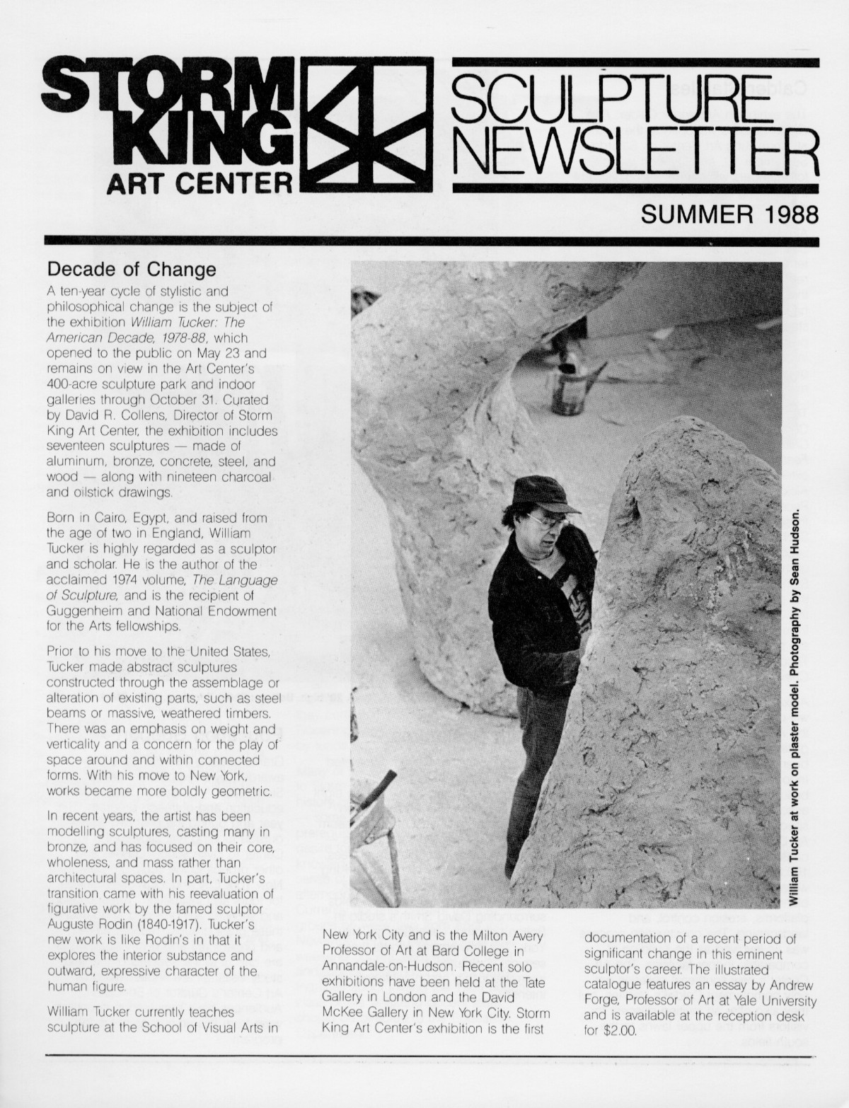 Storm King Art Center Newsletter, Summer 1988