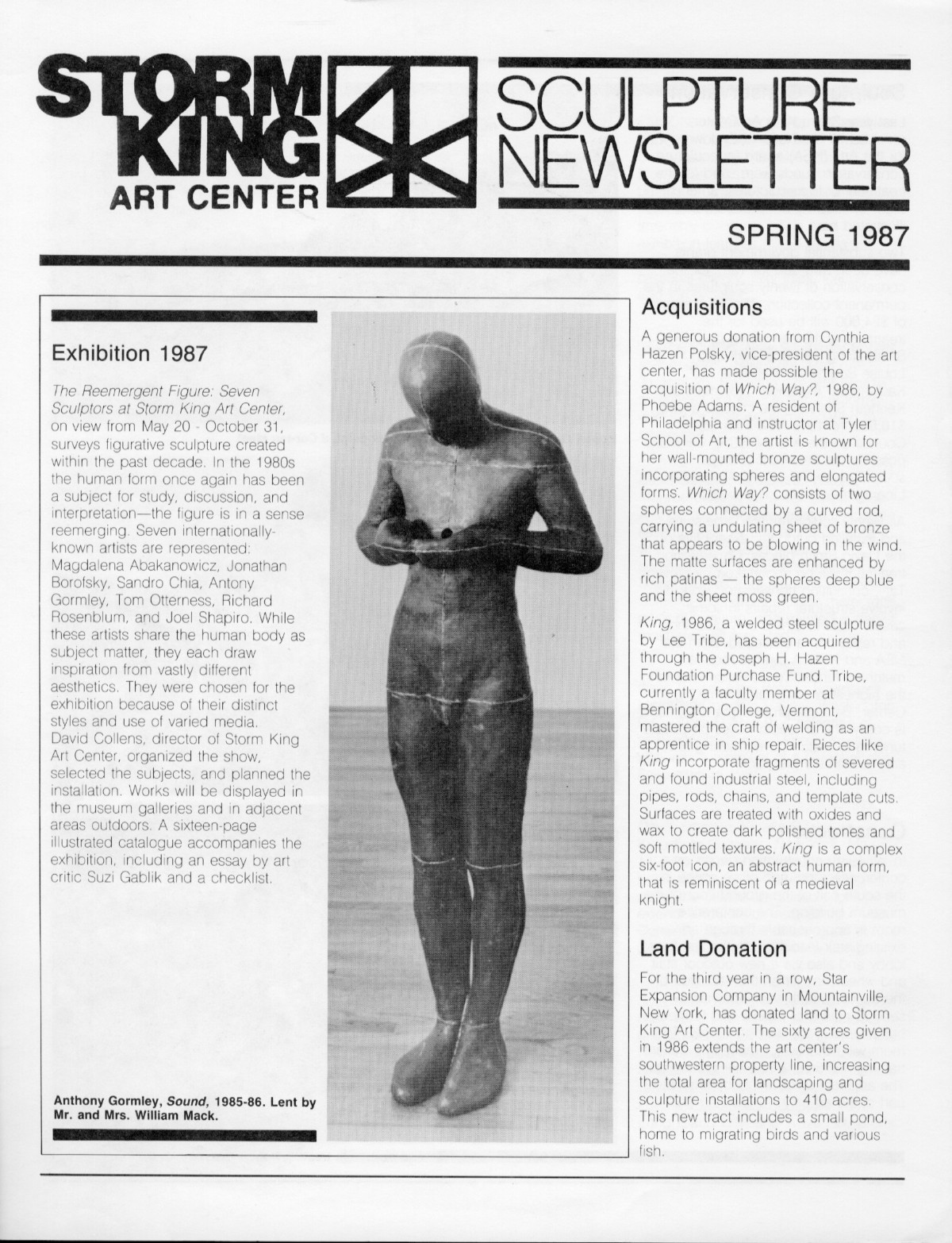 Storm King Art Center Newsletter, Spring 1987