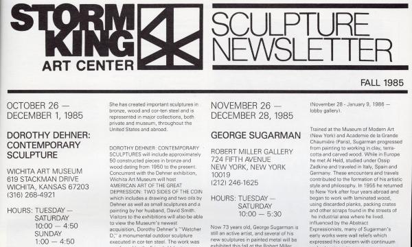 Storm King Art Center Newsletter, Fall 1985