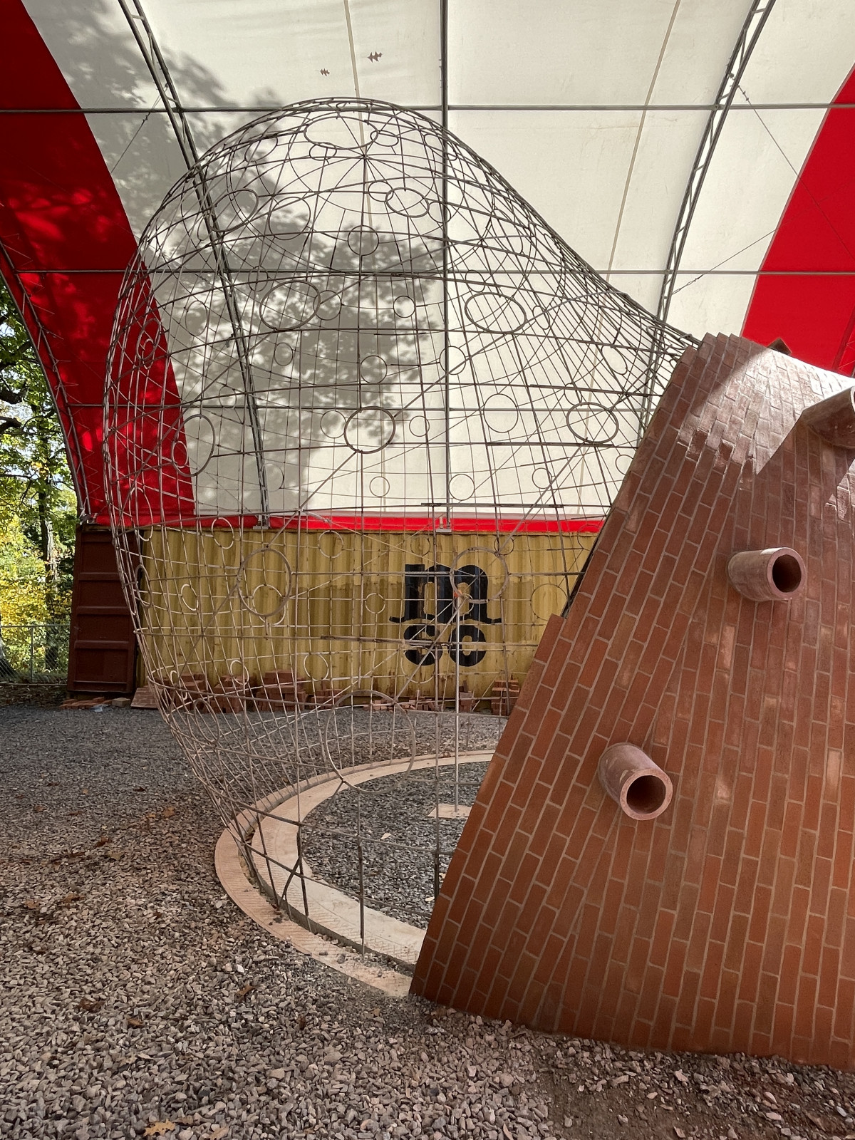 Installation in progress of <em>Lookout,&nbsp;</em>Martin Puryear&#39;s new permanent commission for Storm King Art Center