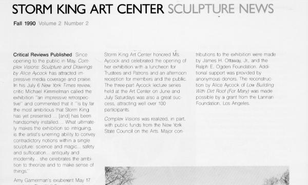 Storm King Art Center Newsletter, Fall 1990