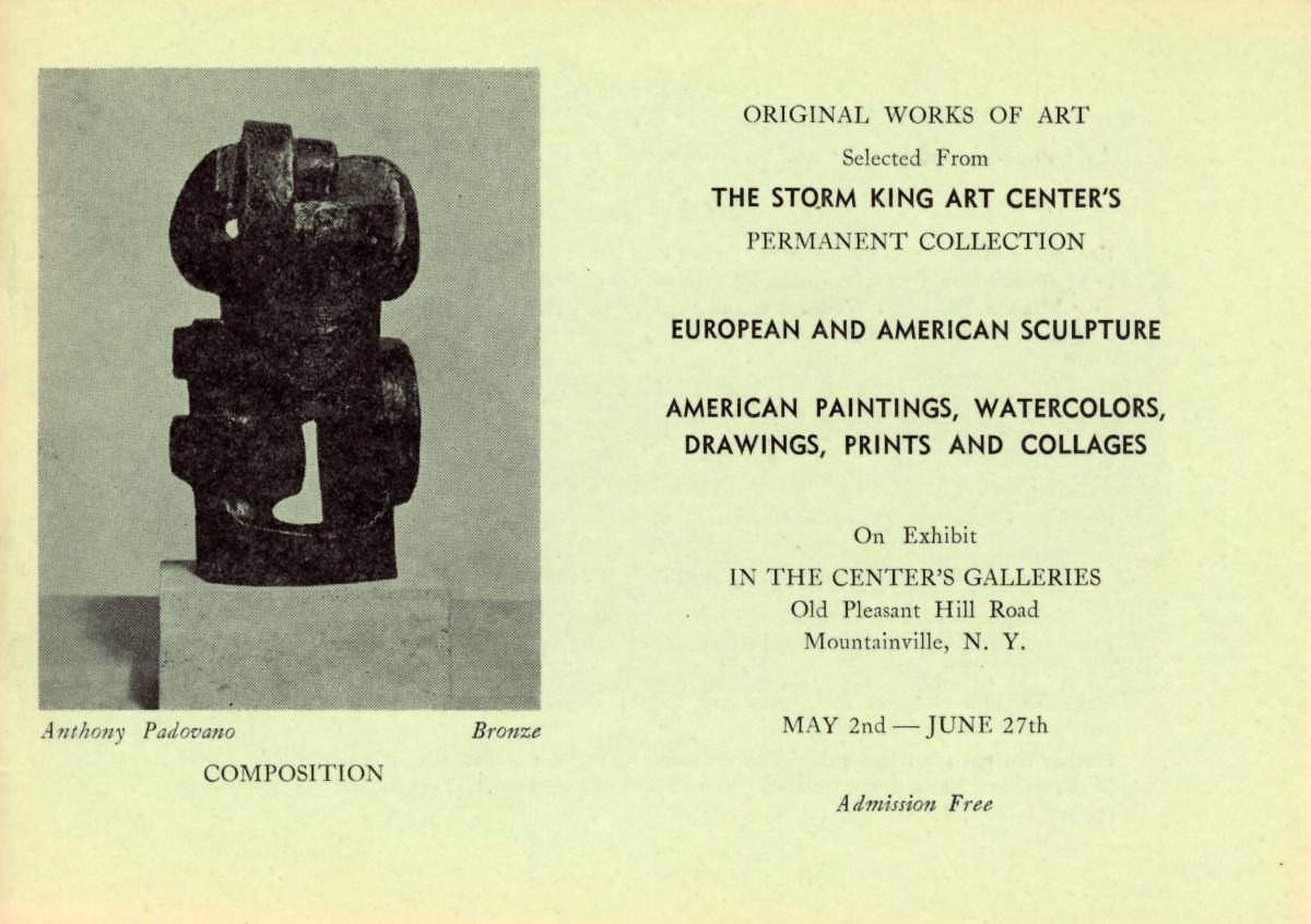 Original Works of Art Selected from the Storm King Art Center’s Permanent Collection – European and American Sculpture; American Paintings, Watercolors, Drawings, Prints and Collages, May 2-June 27, 1965, brochure cover