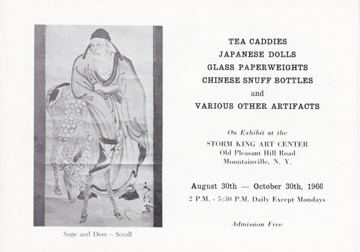 Tea Caddies, Japanese Dolls, Glass Paperweights, Chinese Snuff Bottles and Various other Artifacts, August 30-October 30, 1966, brochure cover