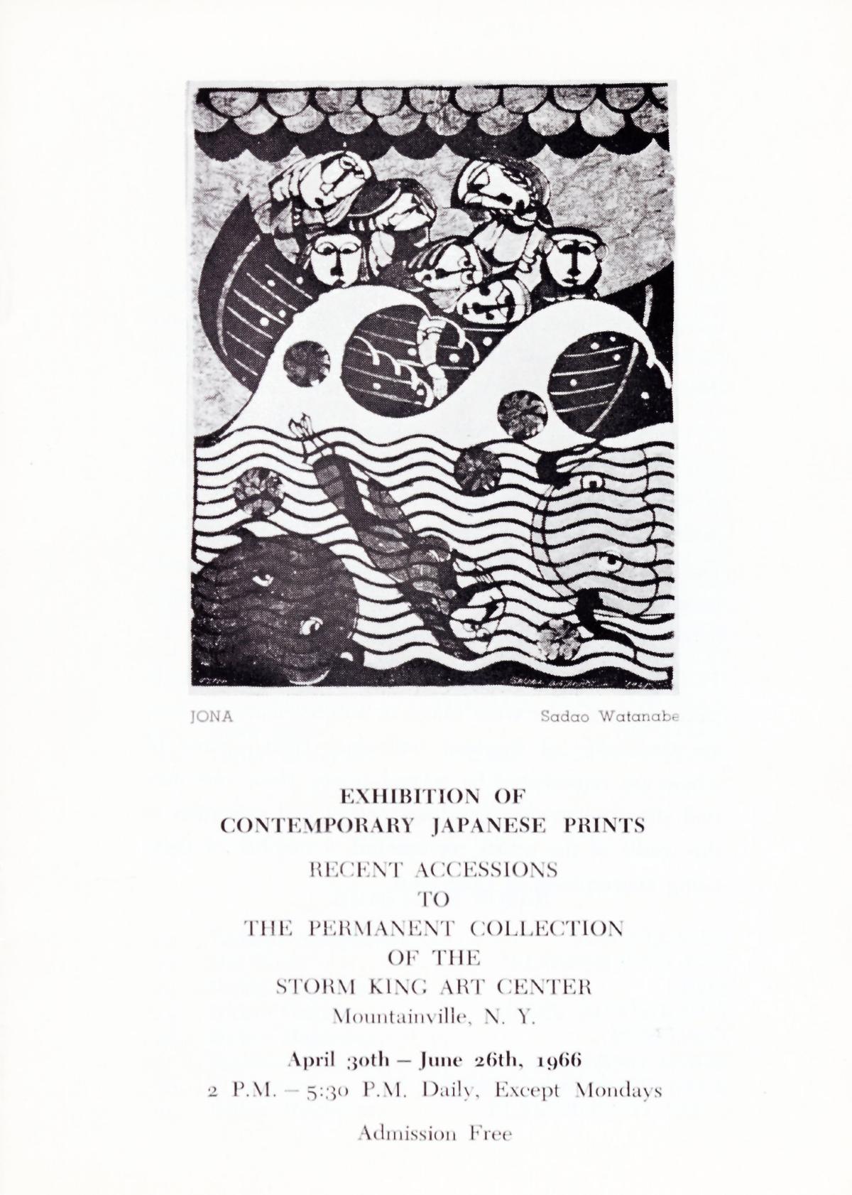 Exhibitions of Contemporary Japanese Prints: Recent Accessions to the Permanent Collection of the Storm King Art Center, April 30-June 26, 1966, brochure cover