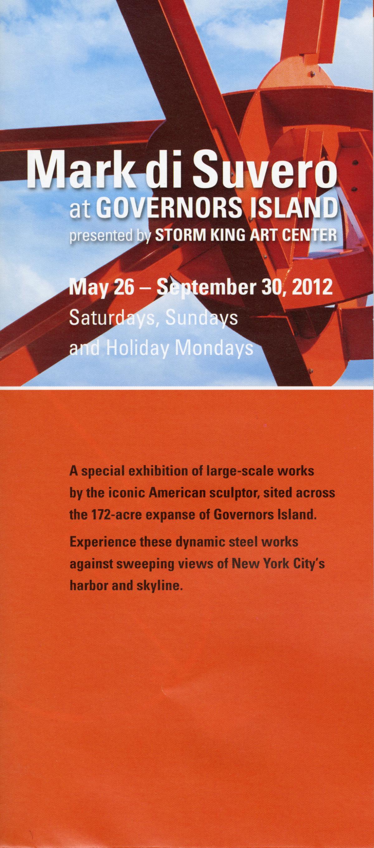 <em>Mark di Suvero at Governors Island</em> presented by Storm King Art Center, May 26 – September 30, 2012, exhibition catalogue cover