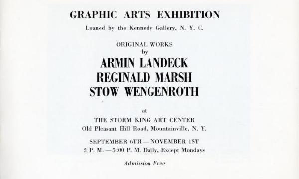 Graphic Arts Exhibition. Original Prints by Armin Landeck Reginald Marsh, and Stow Wengenroth, September 6-November 1, 1964, catalogue cover