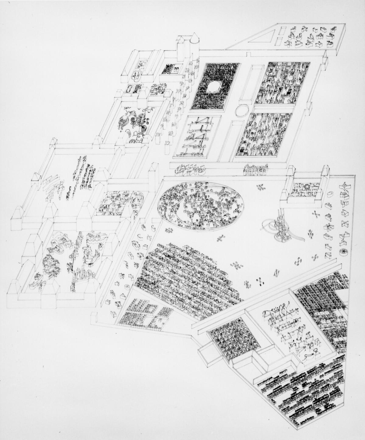 Alice Aycock, <i>The Garden of Scripts (Villandry)</i>, 1986 (installation view, 1990)