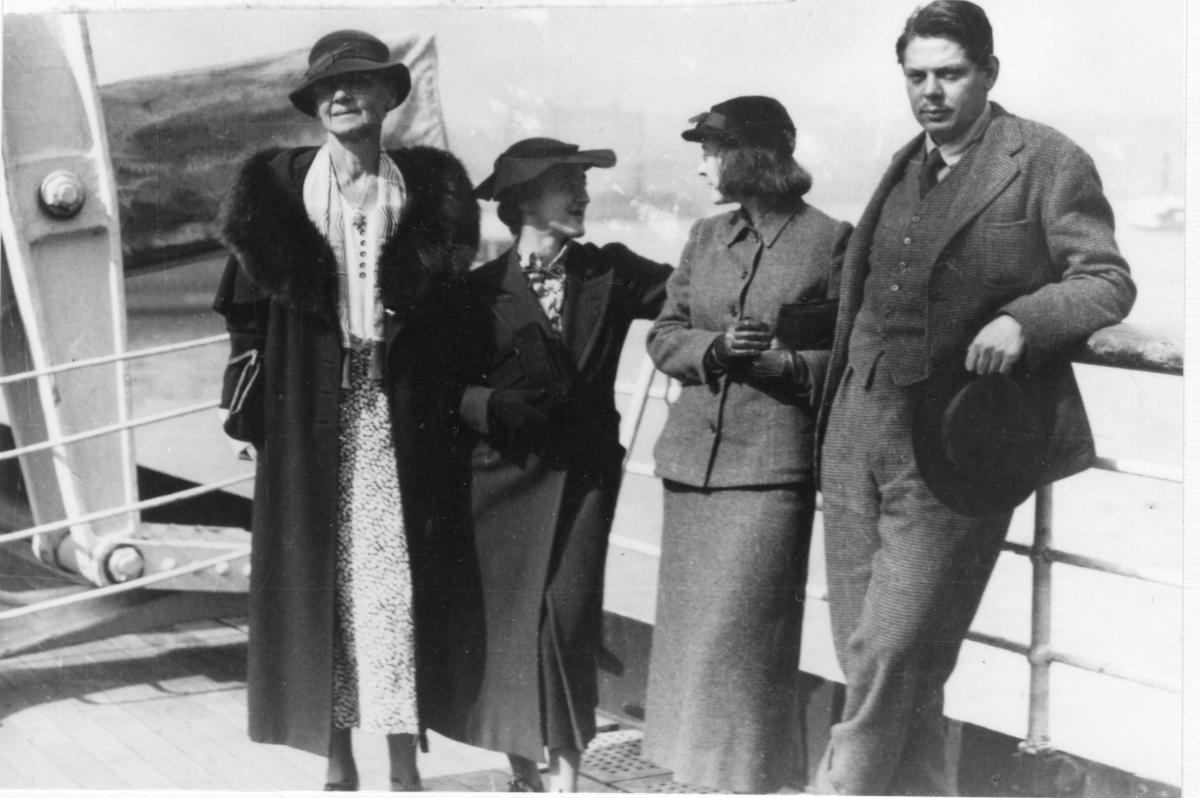 <em>Left to right: Florence Uphof (Dorothy’s aunt), Lucille Corcos Levy, Dorothy Dehner and David Smith on day of departure for year in Europe</em>, 1935