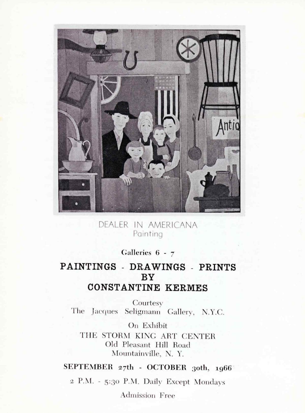 Paintings-Drawings-Prints by Constantine Kermes, September 27-October 30, 1966, brochure cover 