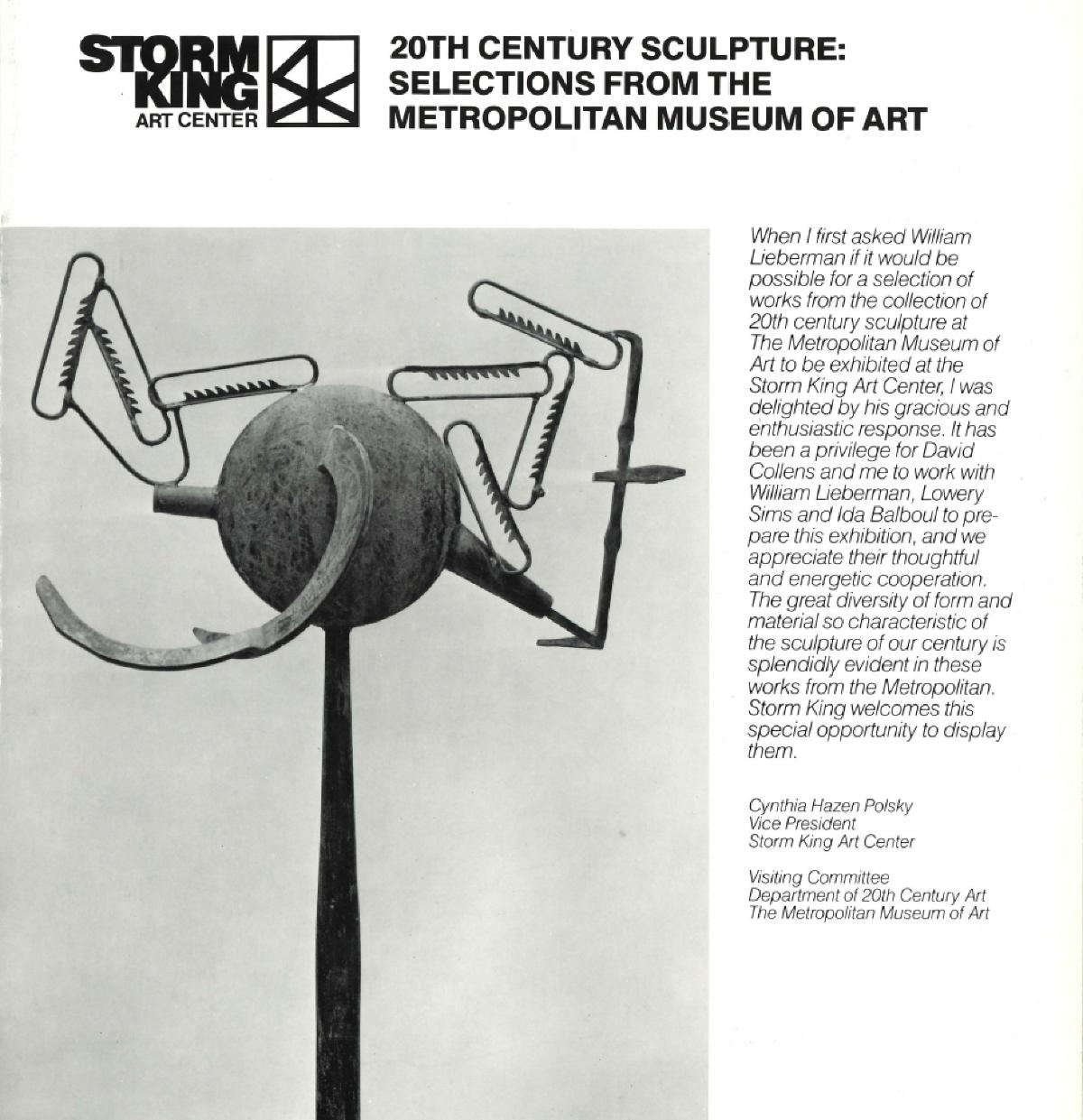<em>Twentieth-Century Sculpture: Selections from the Metropolitan Museum of Art</em>, May 19 – October 31, 1984, exhibition cover