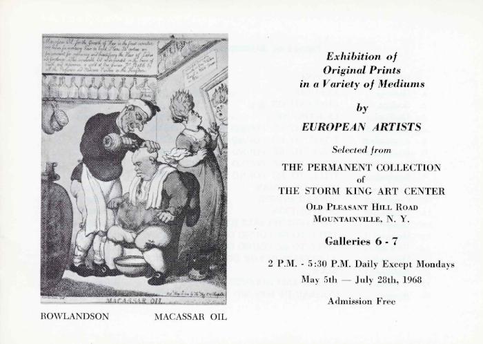 Exhibition of Original Prints in a Variety of Mediums by European Artists, May 5- July 28, 1968, exhibition catalogue