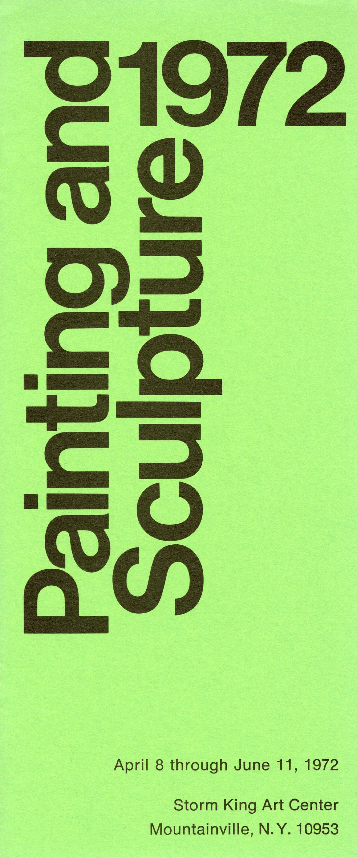 Painting and Sculpture 1972, April 8 – June 11, 1972, catalogue cover 