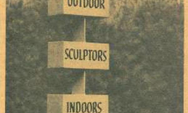 Outdoor Sculptors Indoors, September 2 – November 19, 1972, exhibition card  