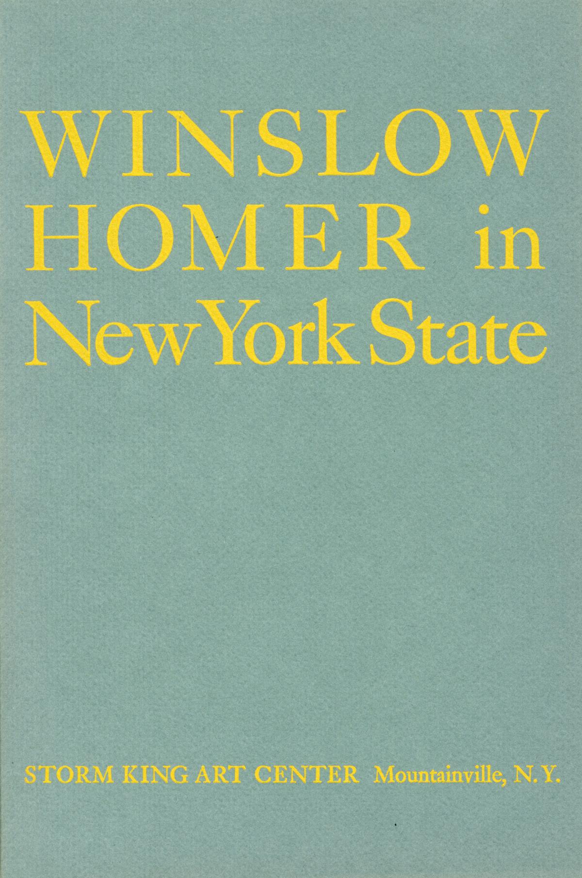Winslow Homer in New York State, June 29-August 22, 1963, catalogue cover