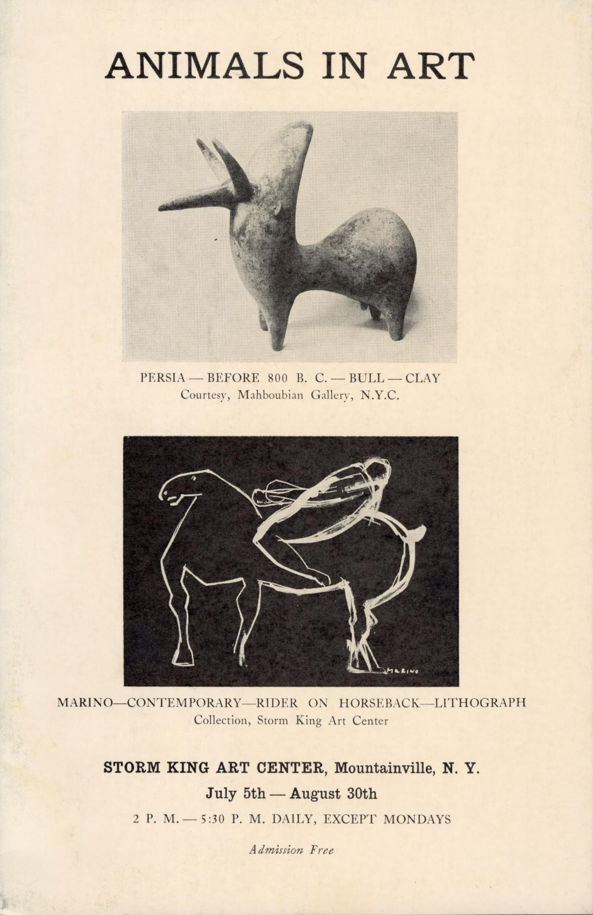 <em>Animals in Art</em>, July 5-August 30, 1964, exhibition catalogue